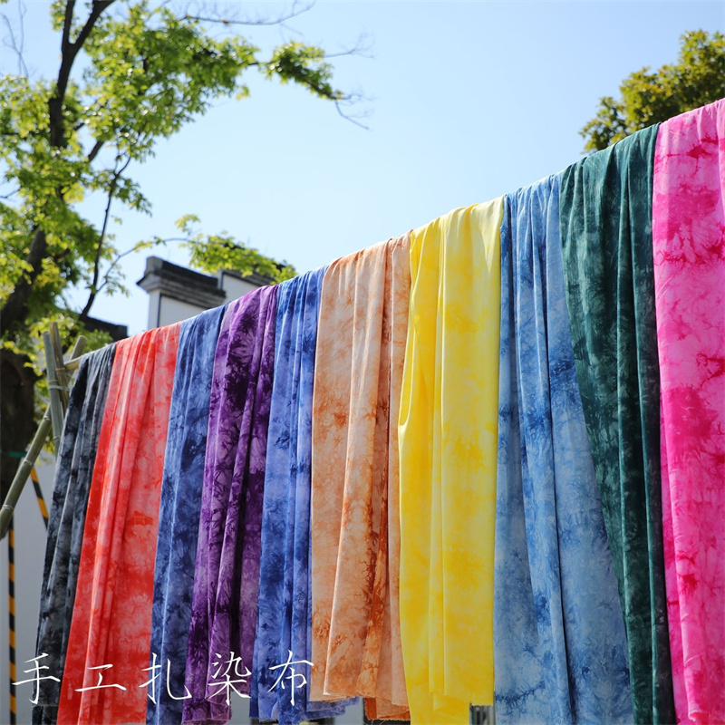 Shibori Tie Dye - 1 m böhmischer Shibori-Batik-Rayon-Stoff mit ethnischem