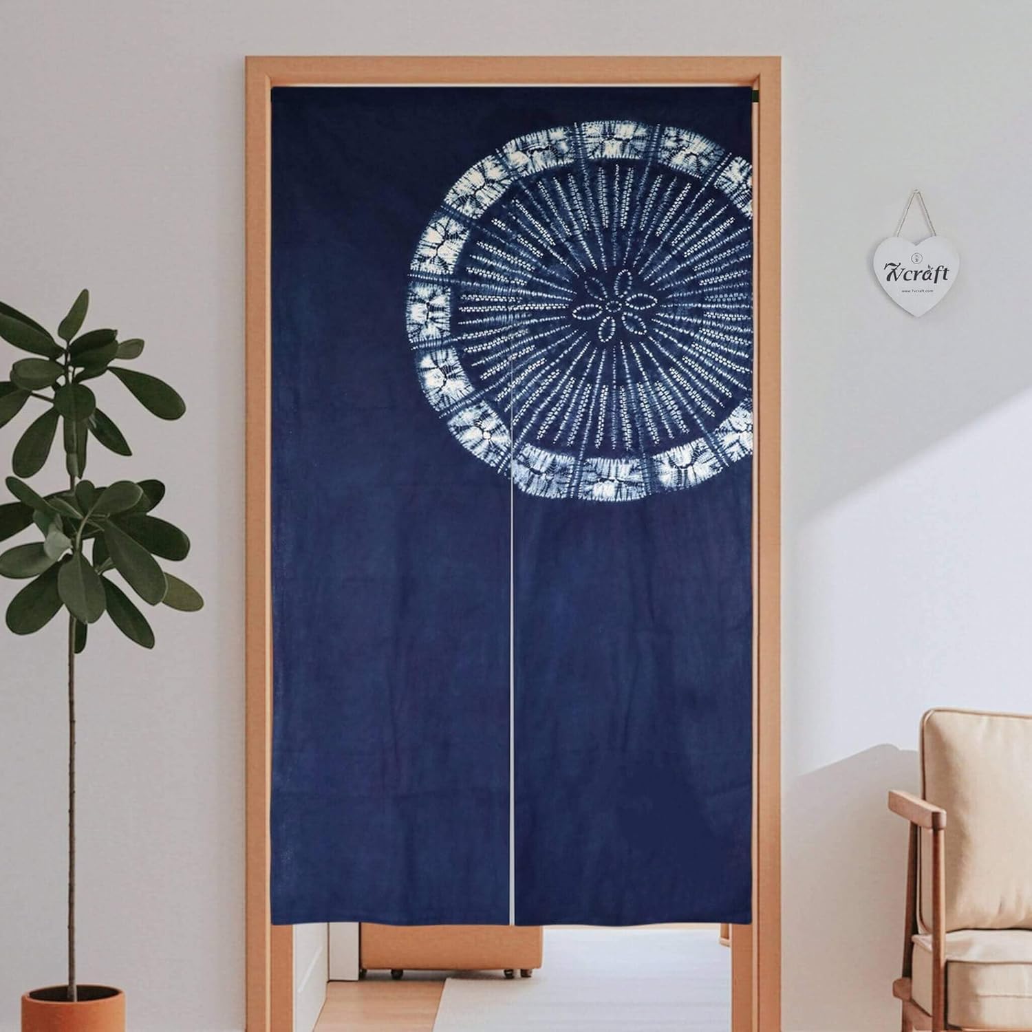 Handgefärbter japanischer Vorh – Shibori Tie Dye Bewertung und Preis