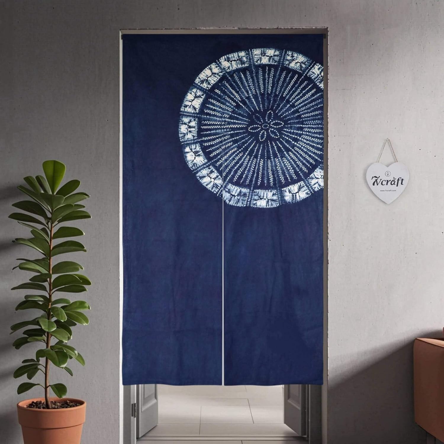 Handgefärbter japanischer Vorh – Shibori Tie Dye Bewertung und Preis